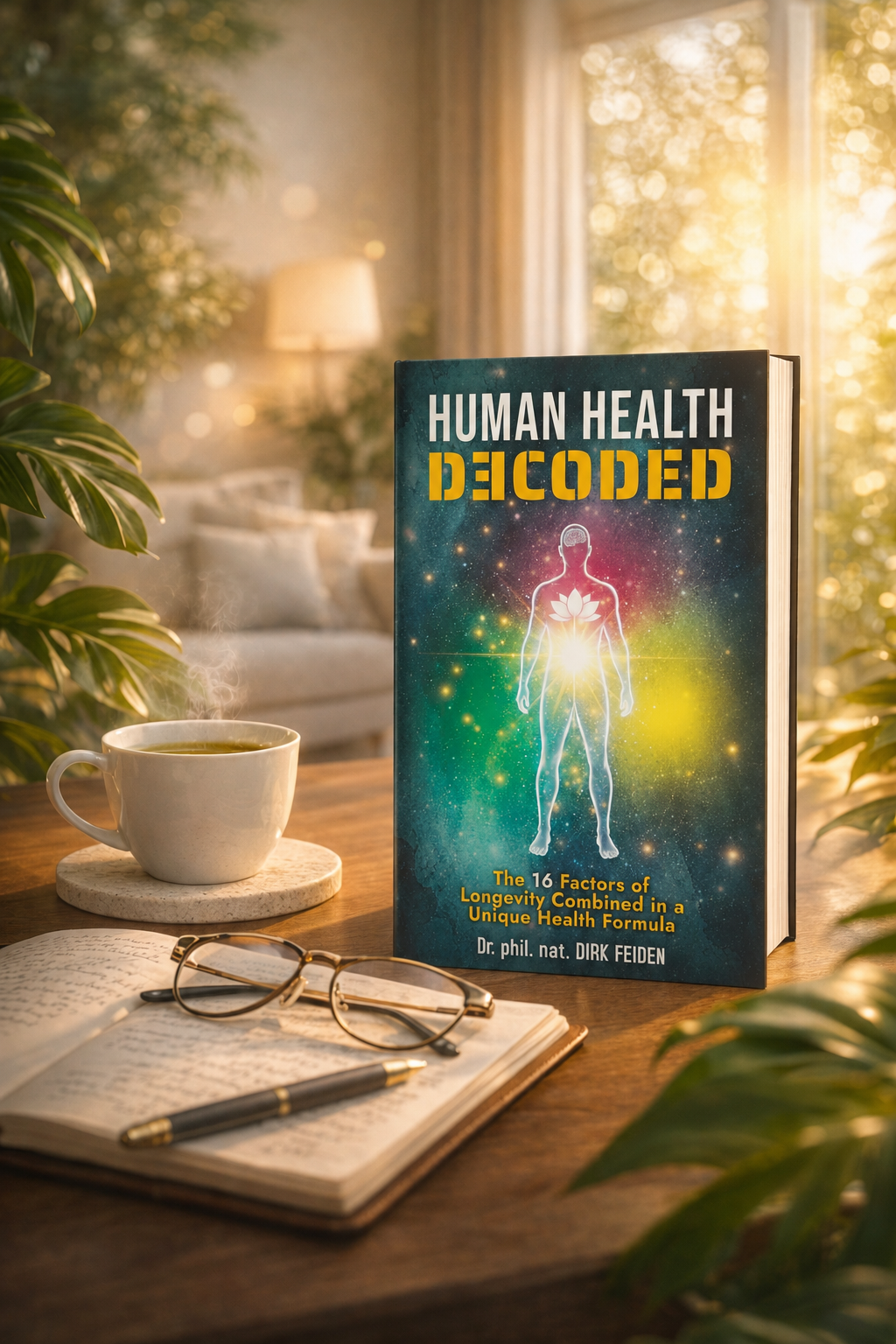 Human Health Decoded book on a desk in morning light